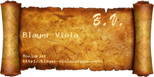 Blayer Viola névjegykártya